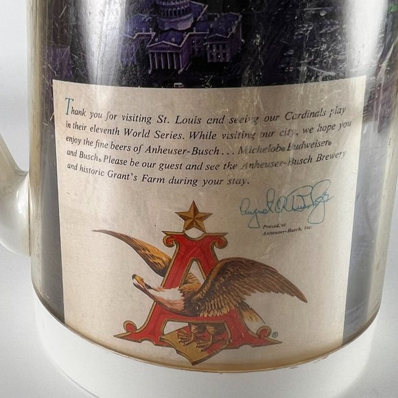 Vtg 1967 World Series Beer Mug Stein Anheuser Busch Cardinals Boston MLB - Picture 7 of 12
